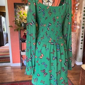 👗 Airy Butterfly Print Dress | Sz L / M